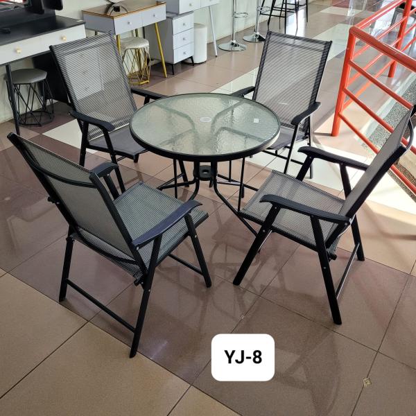 foldable outdoor garden table and 4 foldable chairs set in kenya by mwajo