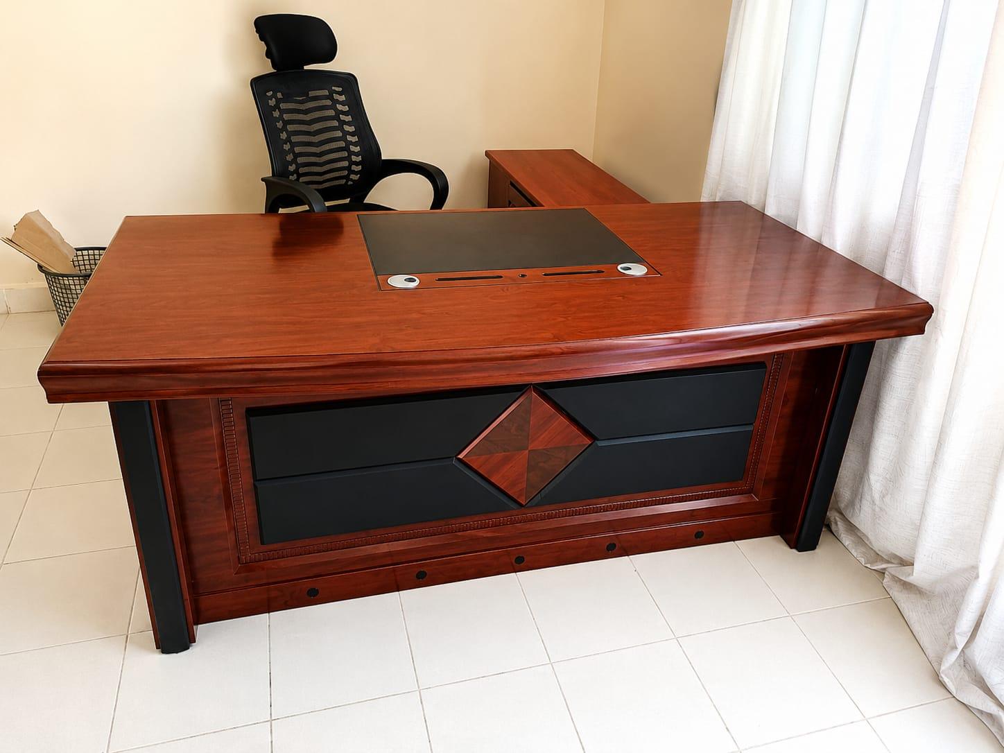 Executive office desk -1.2m mahogany finish -mwajo furniture kenya